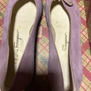 Salvatore Ferragamo Women's Lavender Suede Loafers